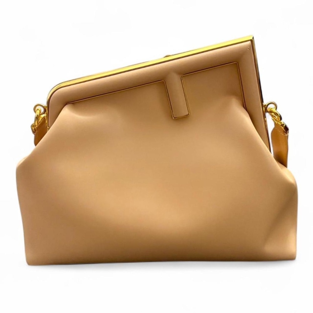 Luxe Tan Designer-Style Clutch